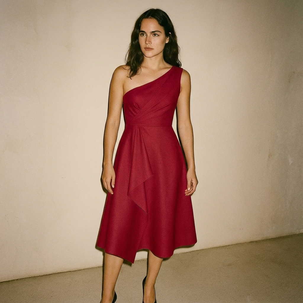 Origami One Shouldered Dress