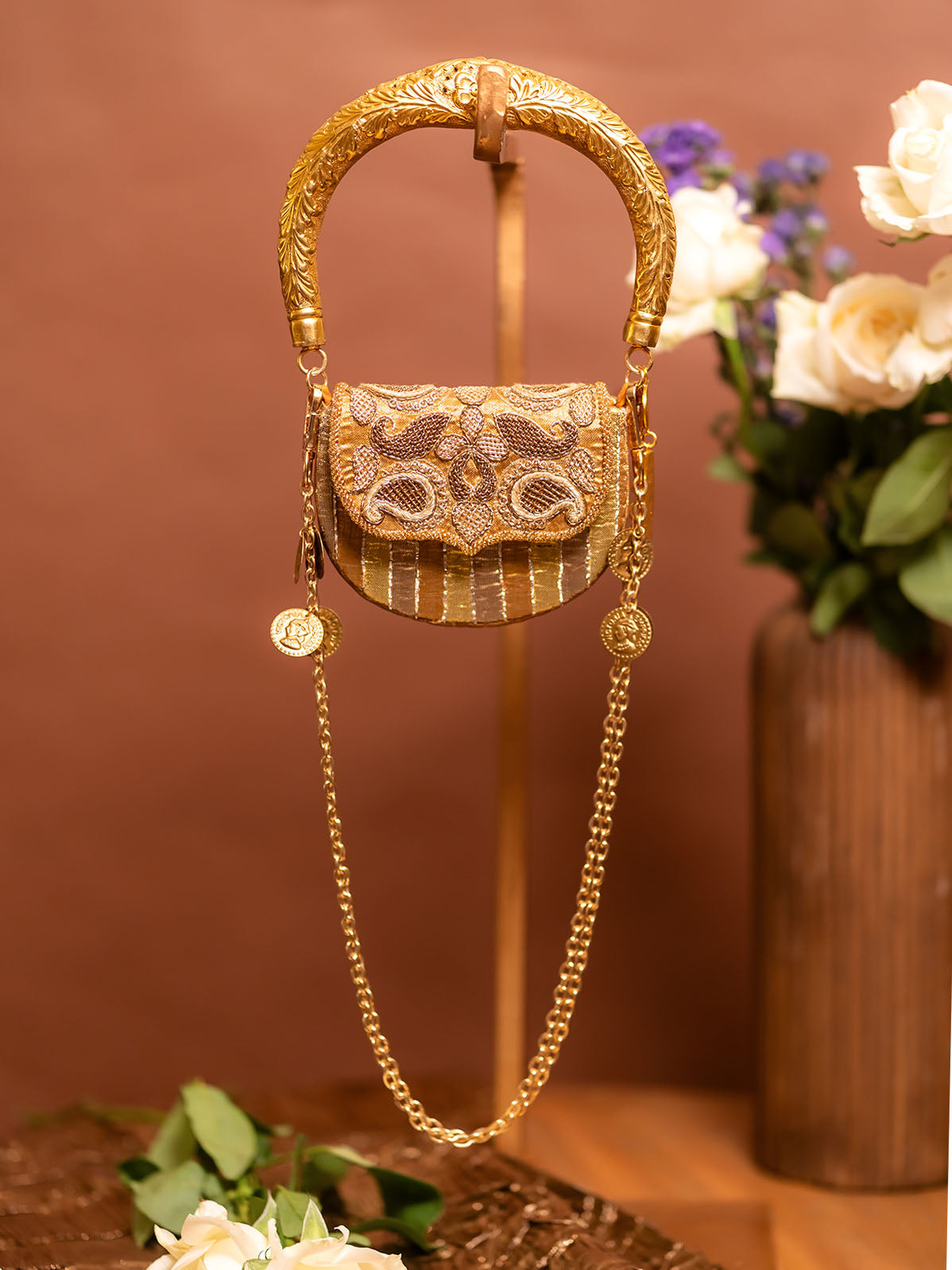 Nusshrratt Bharuccha with Amra Beige Hasli Bag