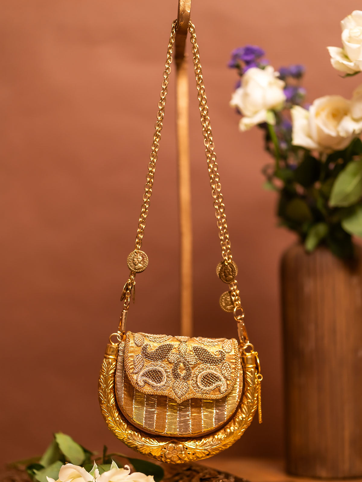 Nusshrratt Bharuccha with Amra Beige Hasli Bag