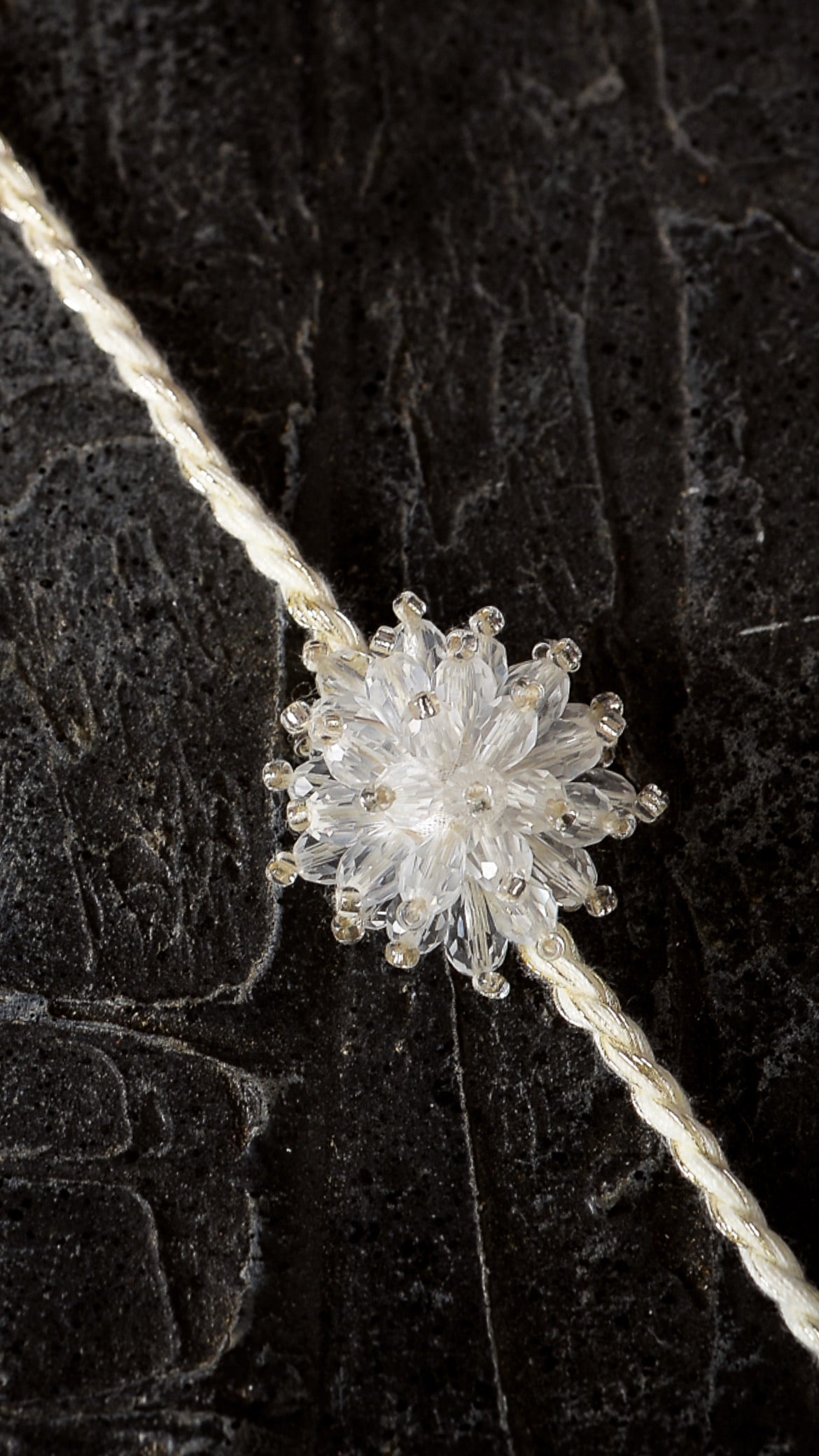 Ishan Silver Crystal Rakhi Lumba - Ozel
