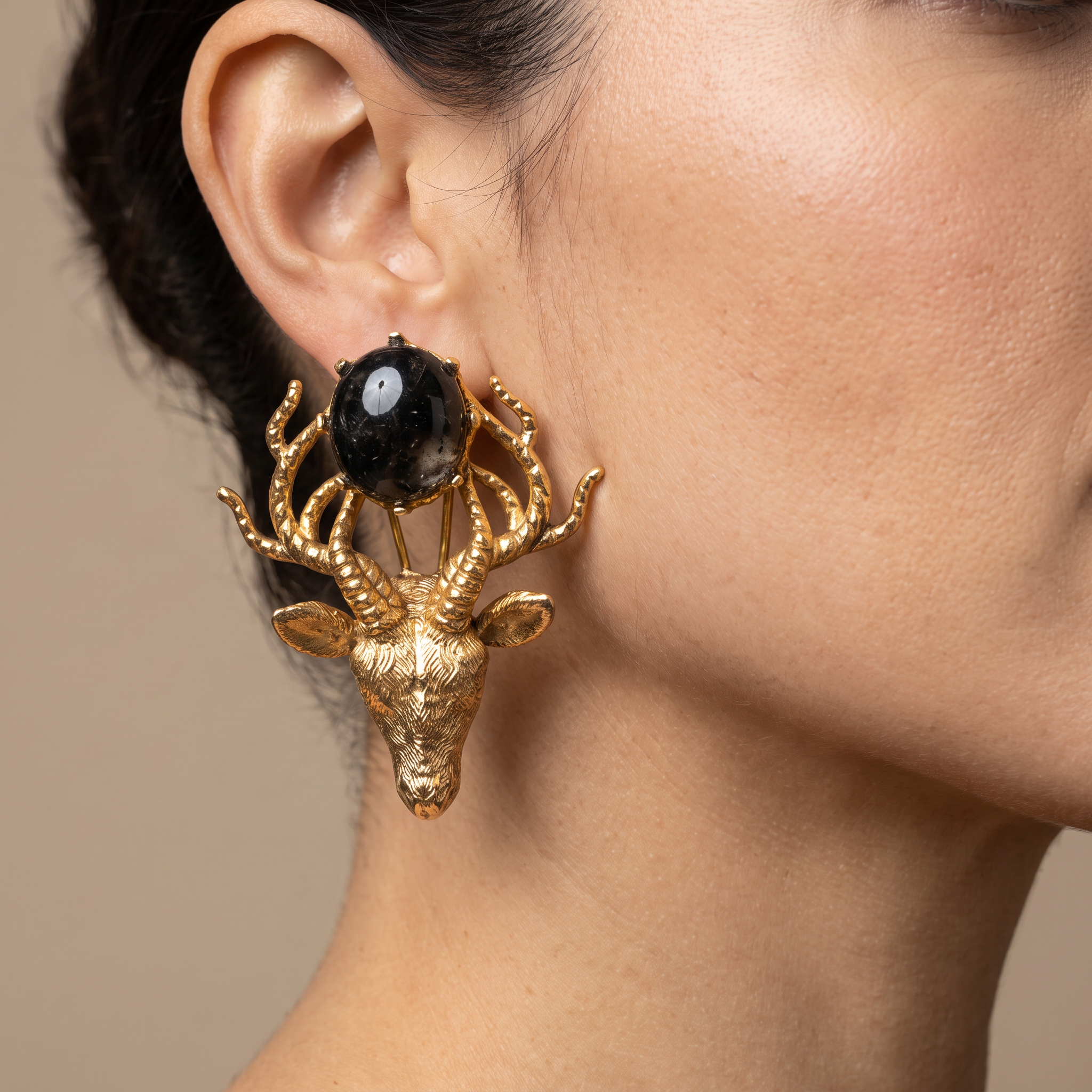 Deer Statement Drop Earrings