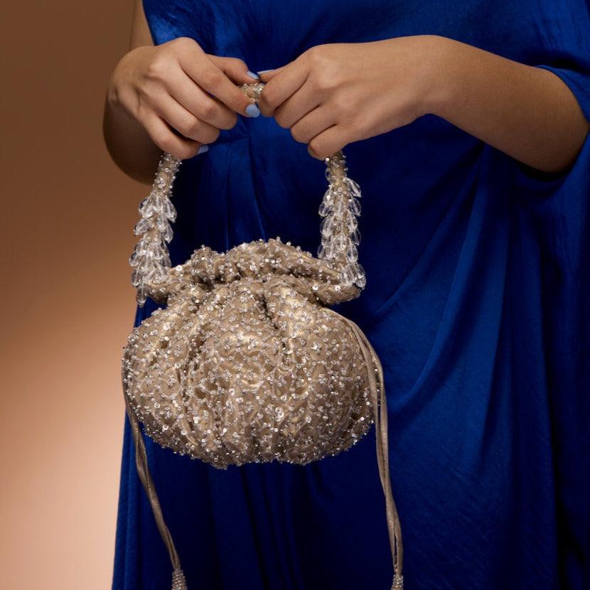 Silver and gold potli bag