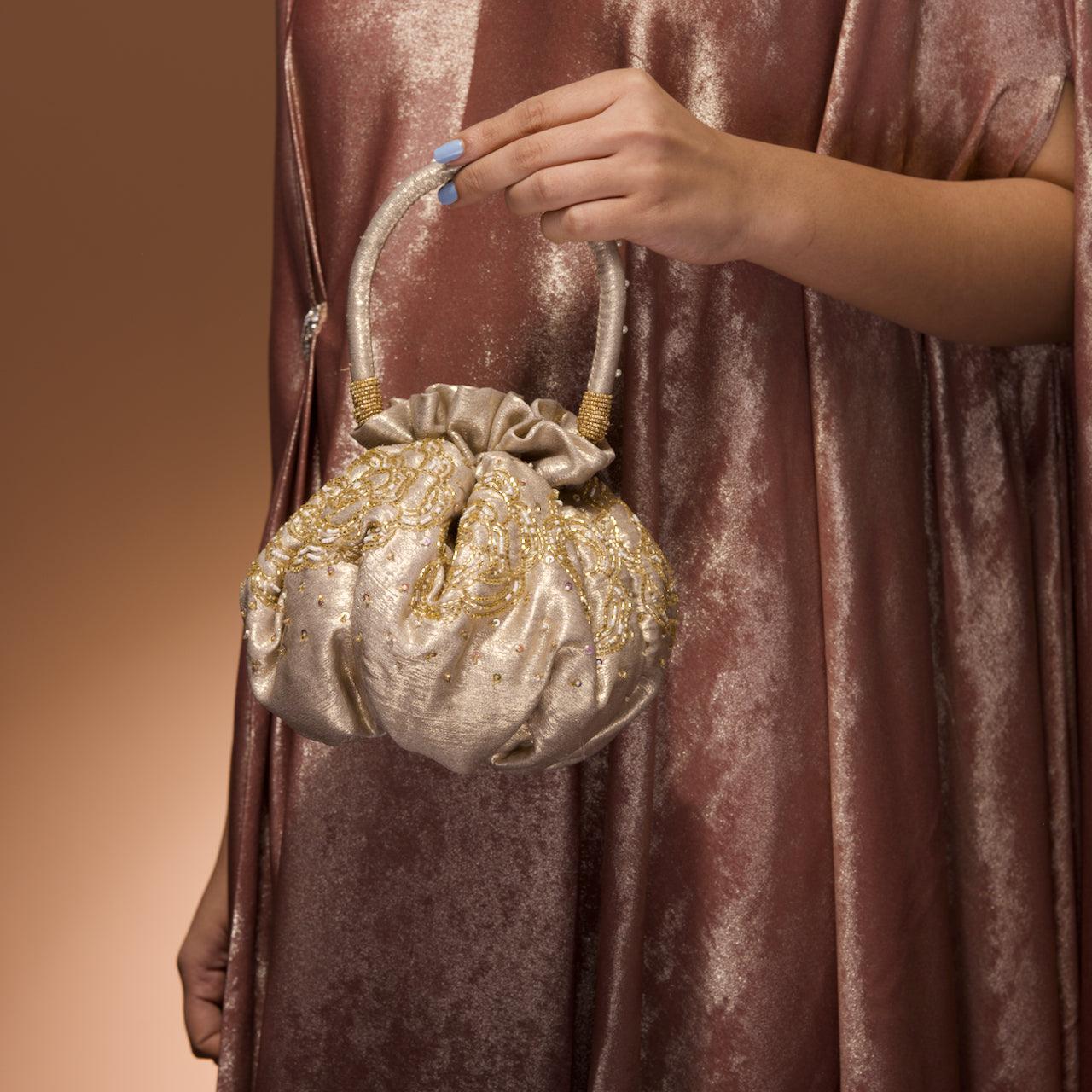 Rose gol potli bag - Ozel