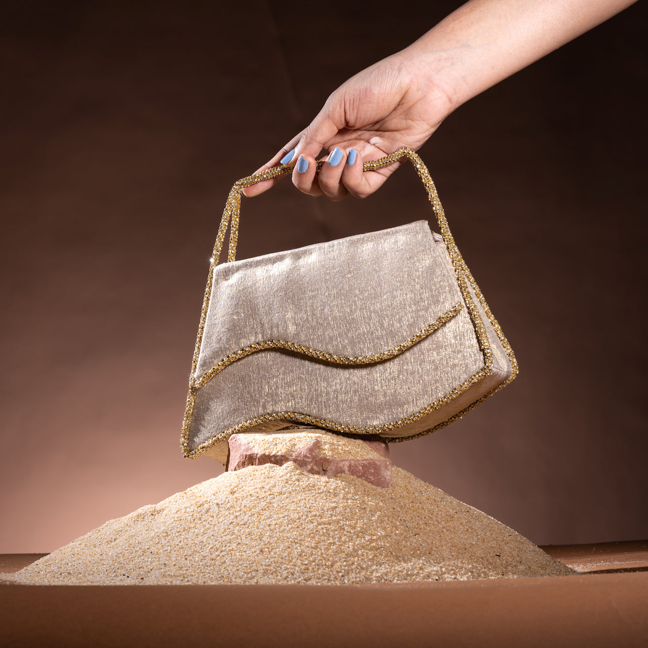 Frame Metallic Gold Bag