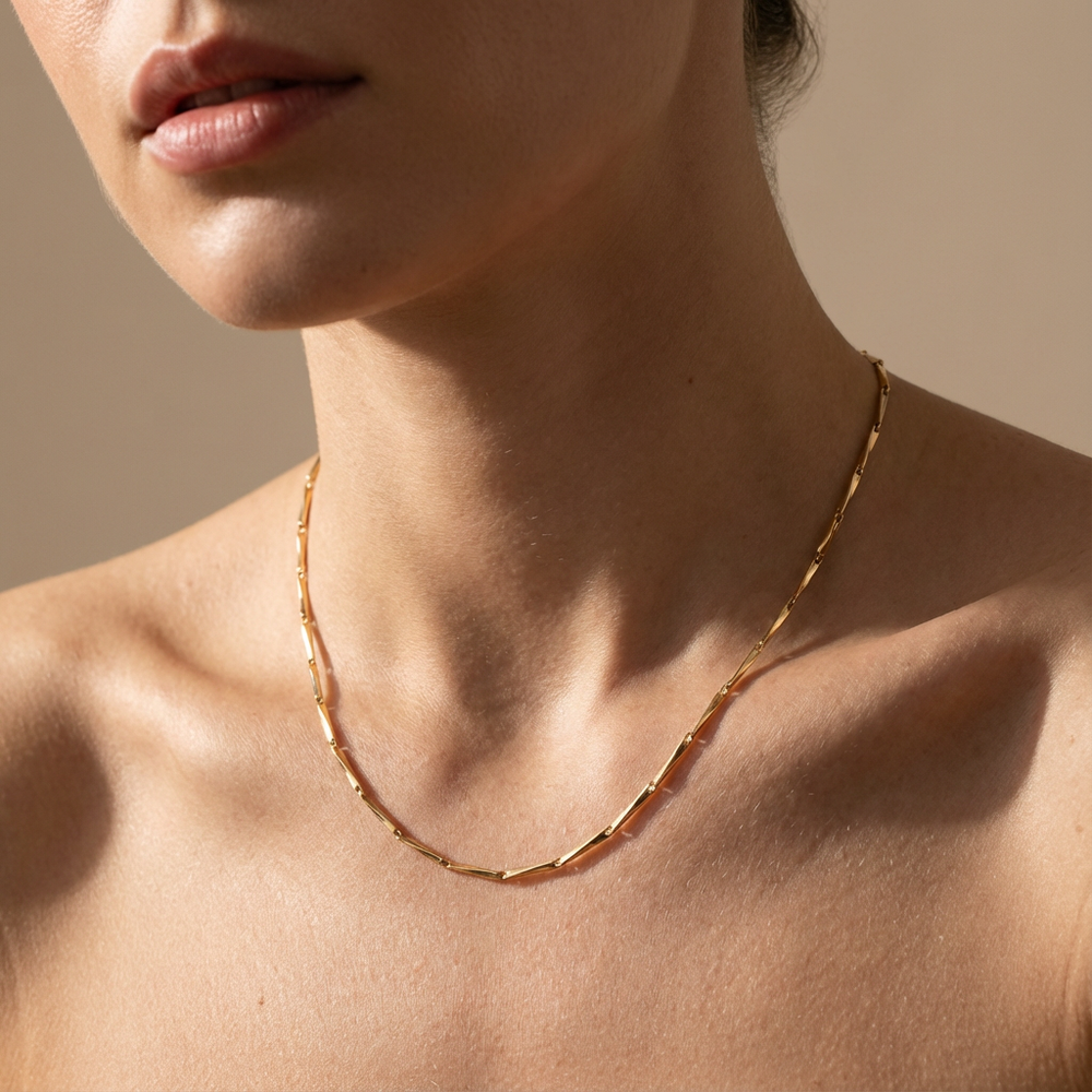 Links golden chain necklace – handcrafted gold link chain by Ozel