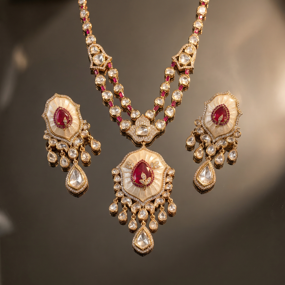 Legacy pearl necklace set – pearl detail close-up by Ozel
