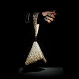 Gold silver pyramid structured bag