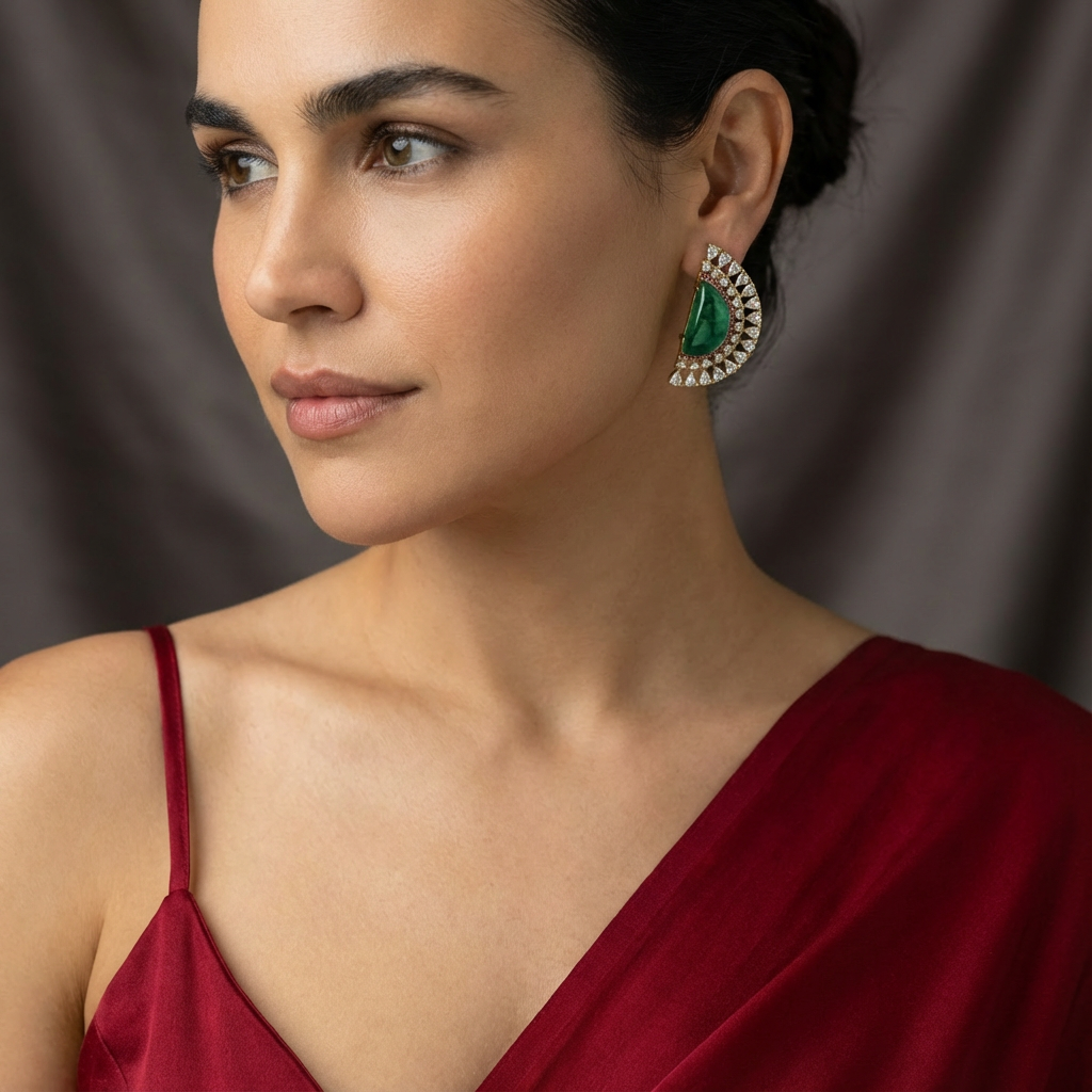 EMERALD ARC Stud Earrings