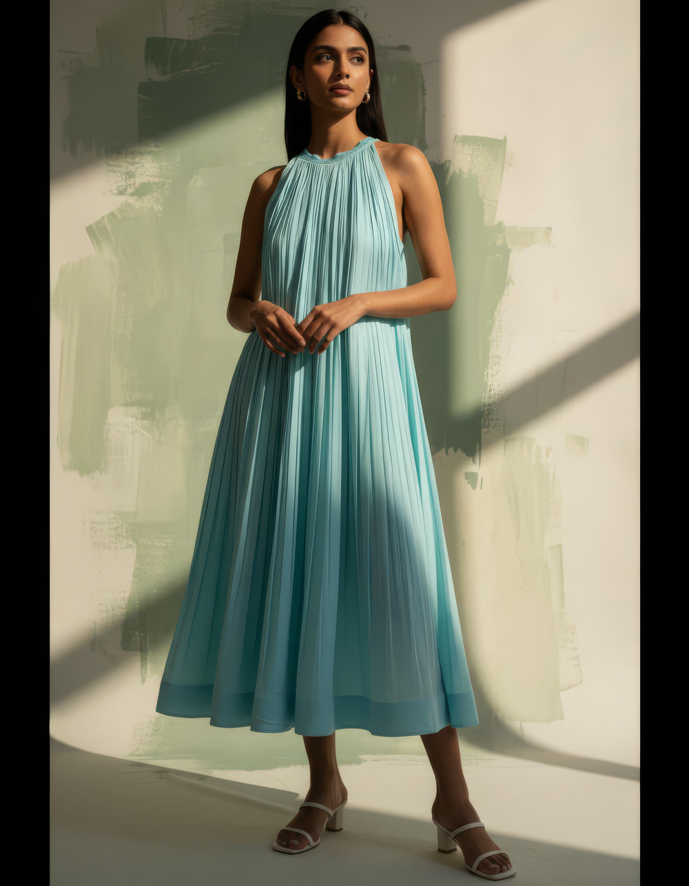 Oceania midi dress – elegant Indian designer dress by Ozel