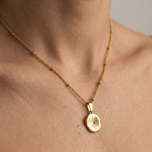 Stamped Pendant Gold