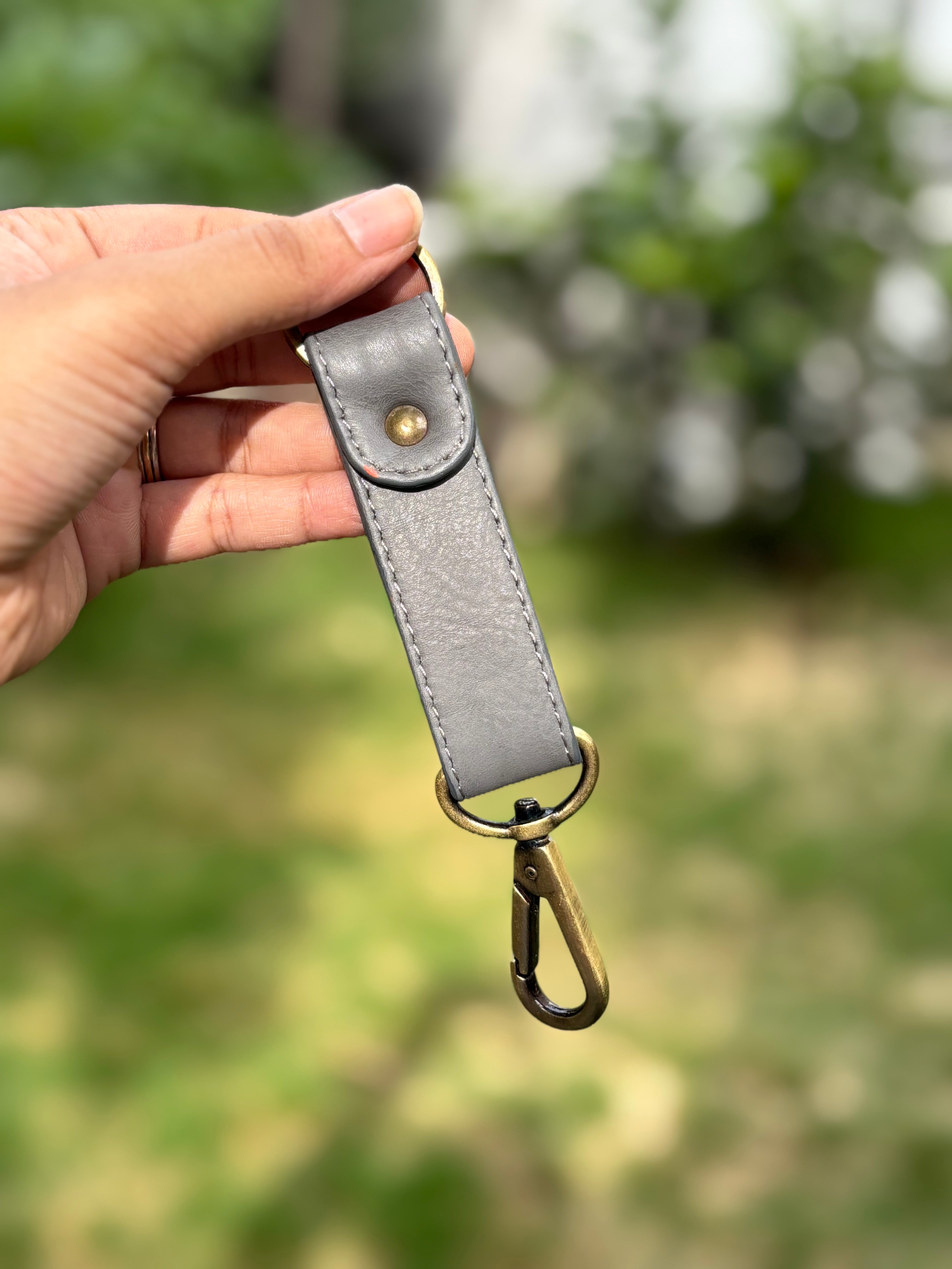 SAMPLE Grey Leather Charm