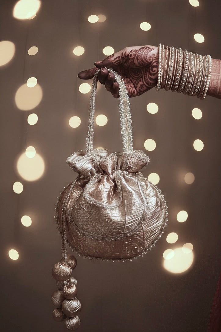 Sarla gota potli bag – styled bag view by Ozel