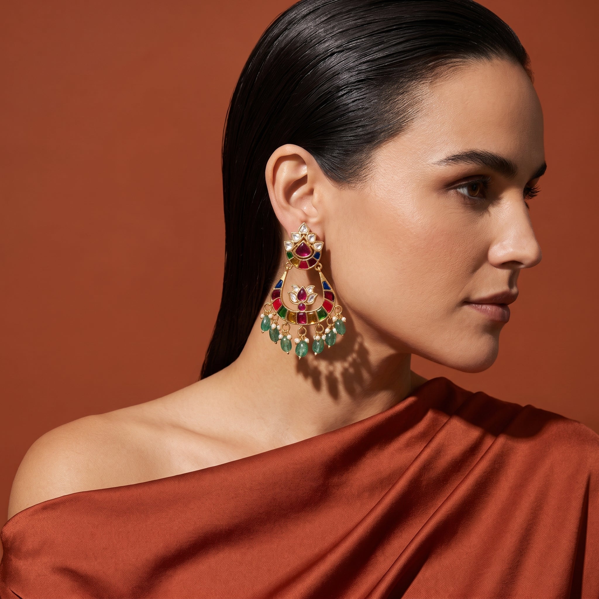 Peacock Garden Chandelier Earrings