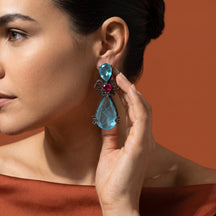 Sapphire Teardrop Statement Earrings