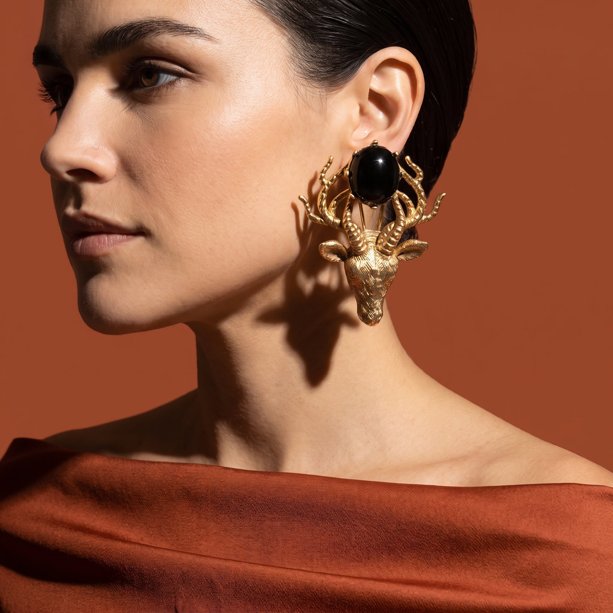 Deer Statement Drop Earrings