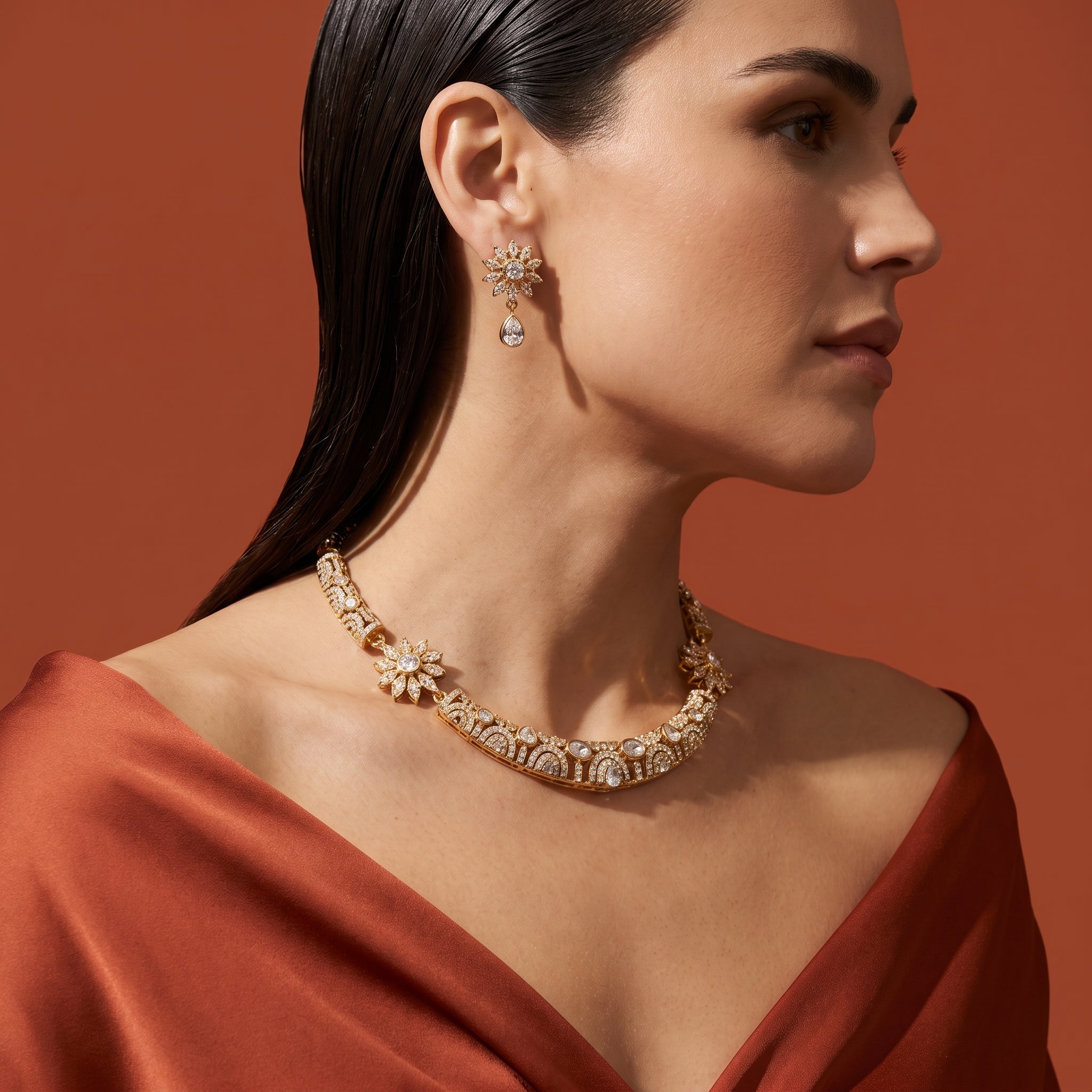 Sitara Bloom Necklace & Earring Set