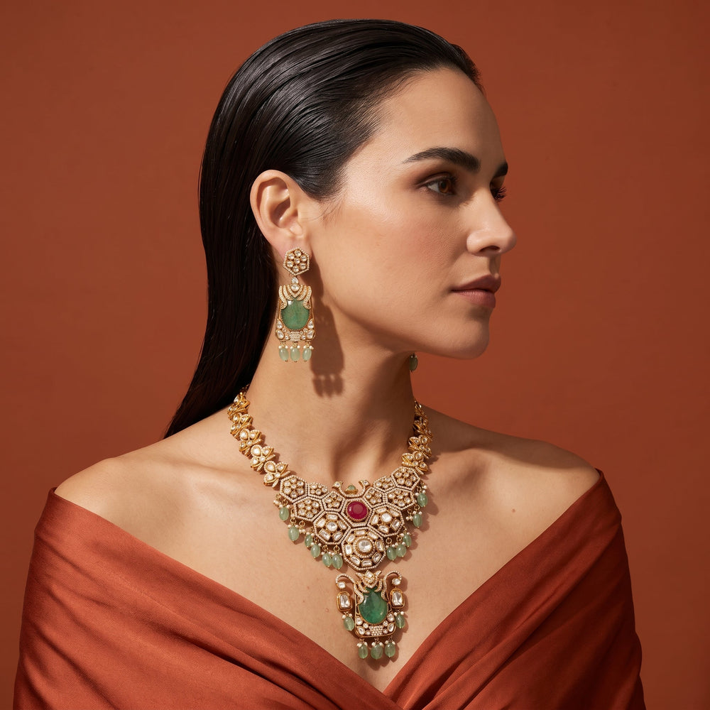 Mughal Mosaic Polki Kundan Set