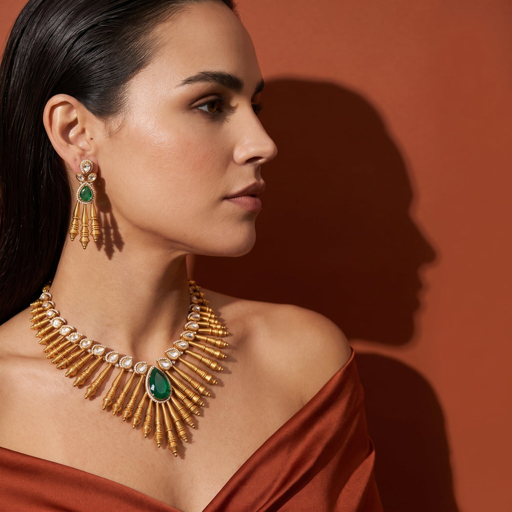 Padma Emerald Necklace Set