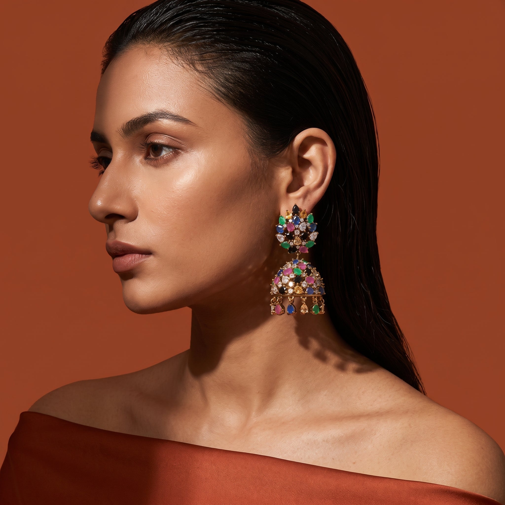 Gemstone Chandelier Earrings