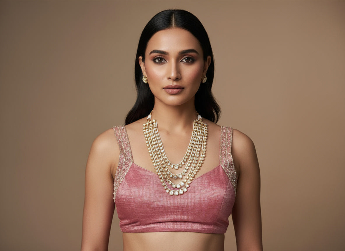 Modern Maharani Kundan Polki Four Layered Haar