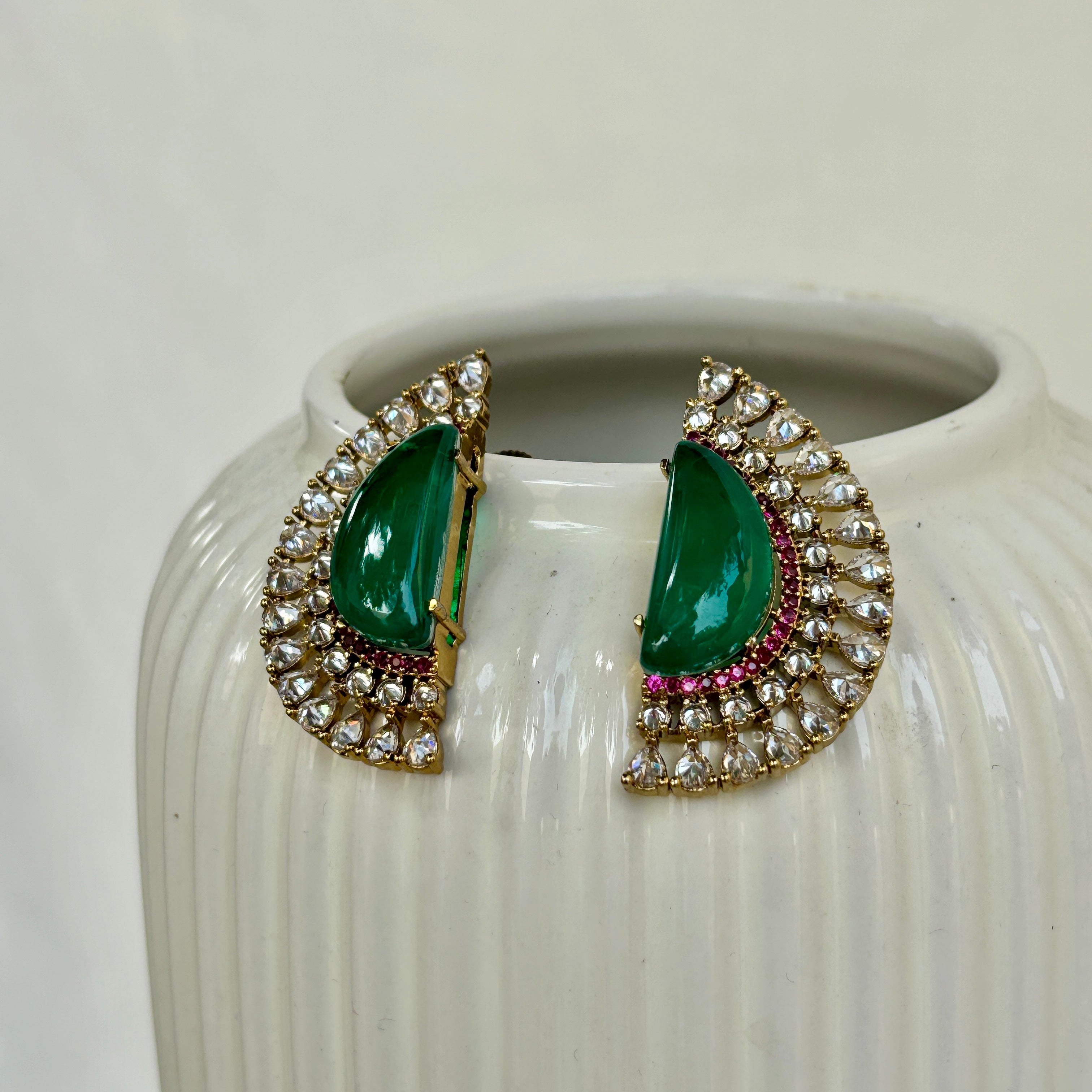 EMERALD ARC Stud Earrings
