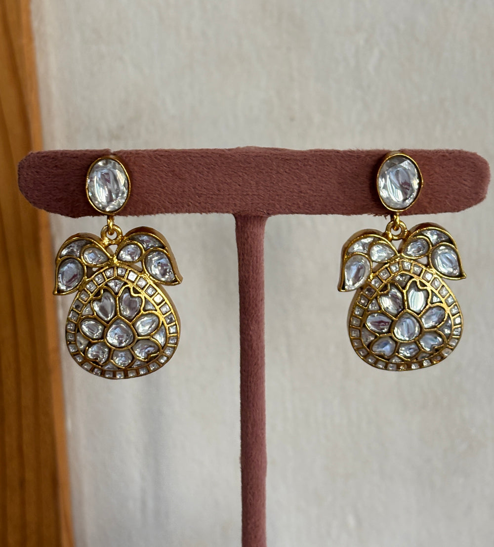Divyam Jadau Earrings – ornate Indian bridal earrings by Ozel
