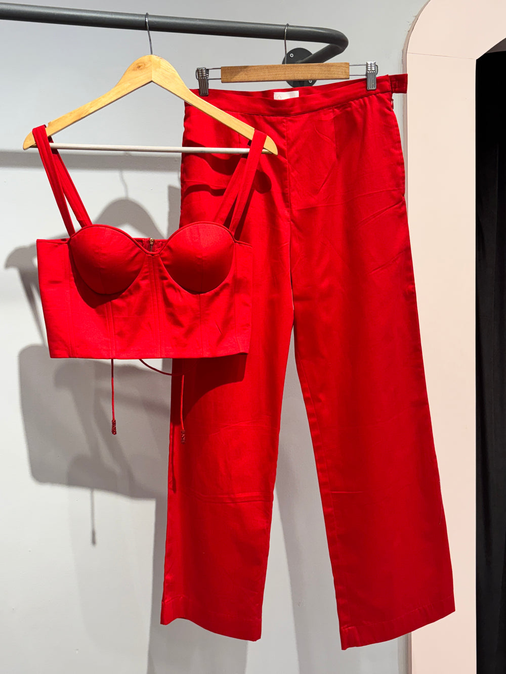 Hot Red Co-ord Set – vivid red coord set by Ozel
