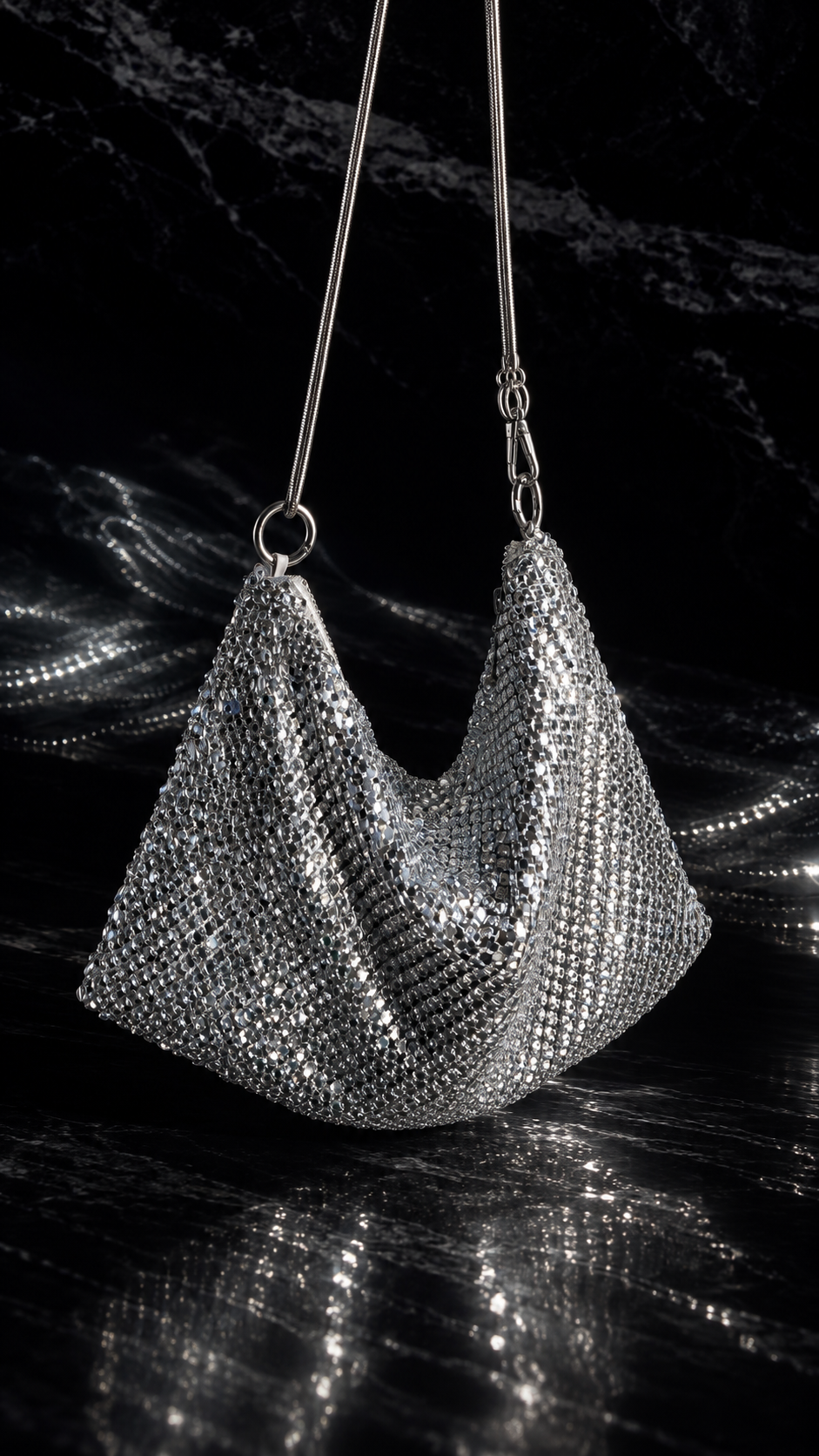 Moonlit Silver Sling Bag
