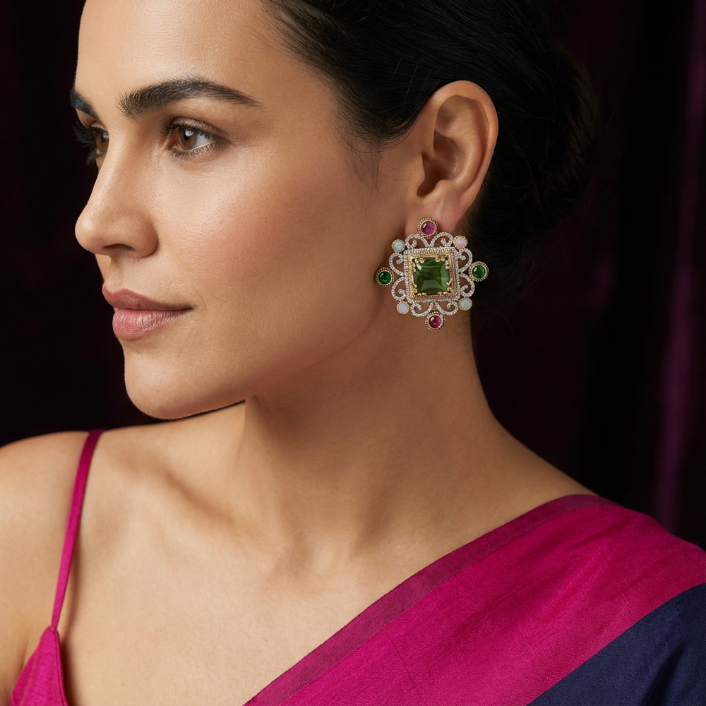 Ashta earrings – handcrafted Indian ashta motif earrings by Ozel