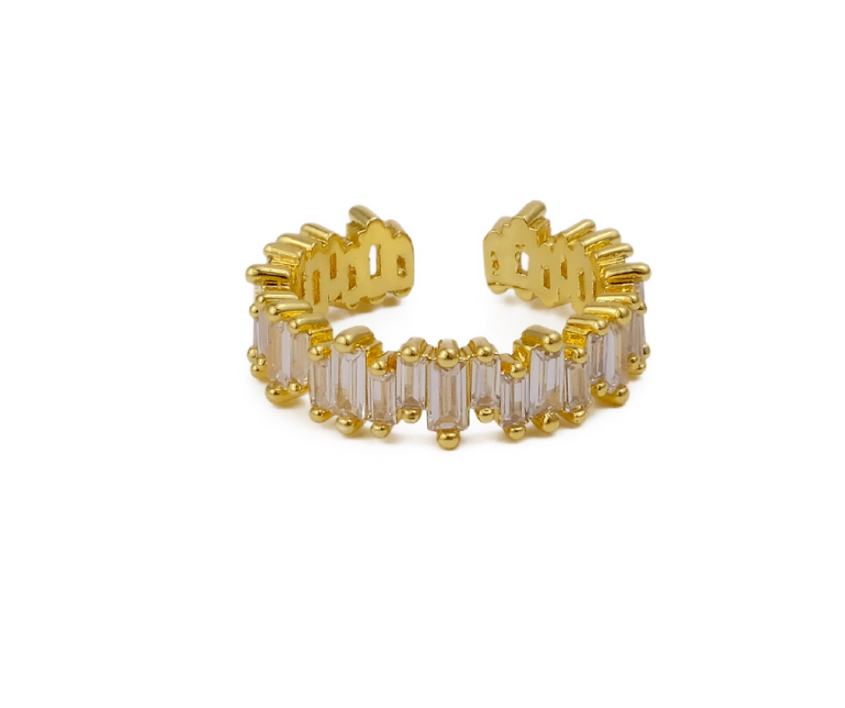 Baguette ring – geometric baguette cut stone ring by Ozel