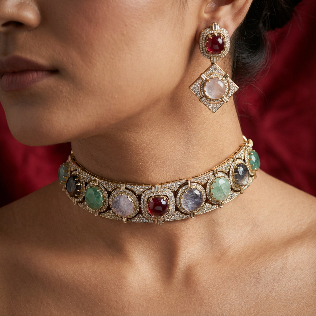 Aarna Navratan Kundan Choker Set