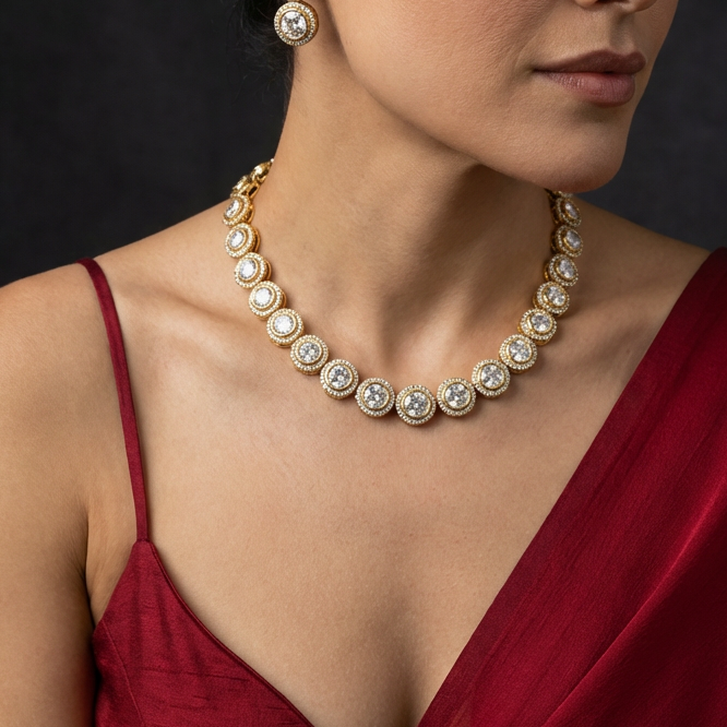 Heer Oval Kundan Necklace