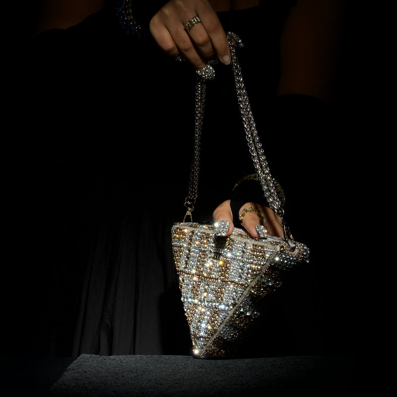 Gold and Silver Triangle Bag