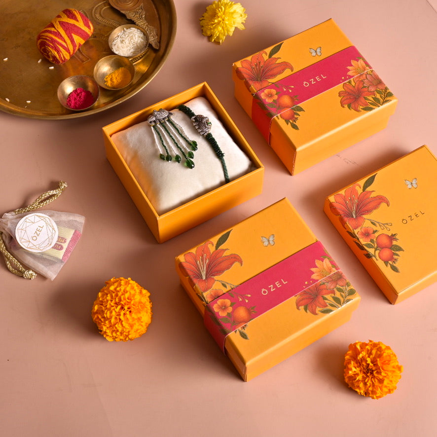 Haathi raja rakhi lumba set - green