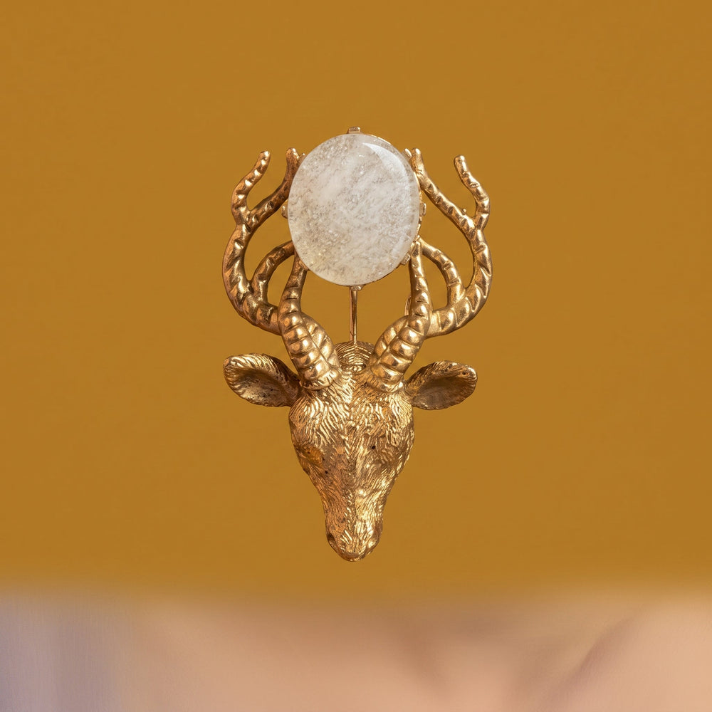 Stag Moonstone Chandelier Earrings