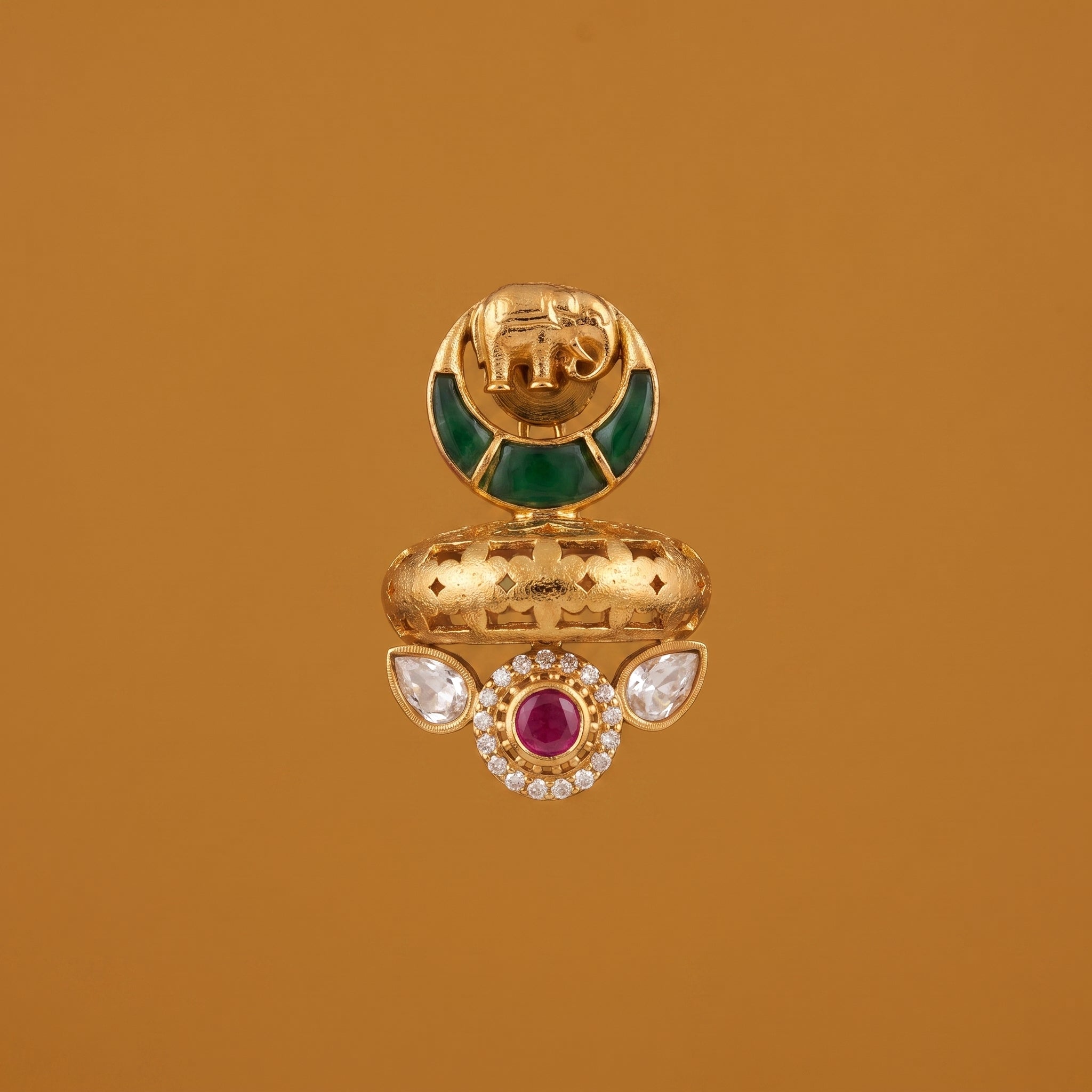 Elephant Motif Statement Earrings