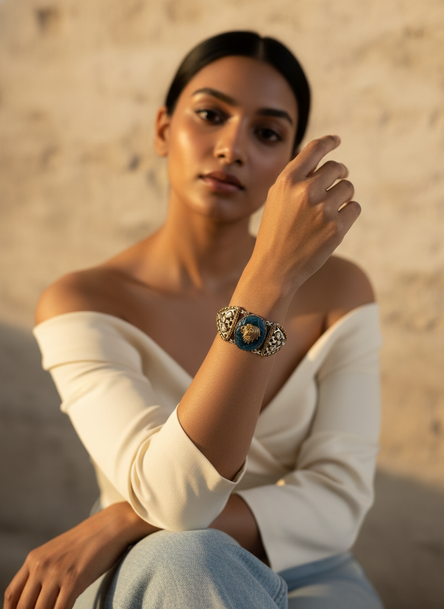 Regal Lion Motif Bracelet