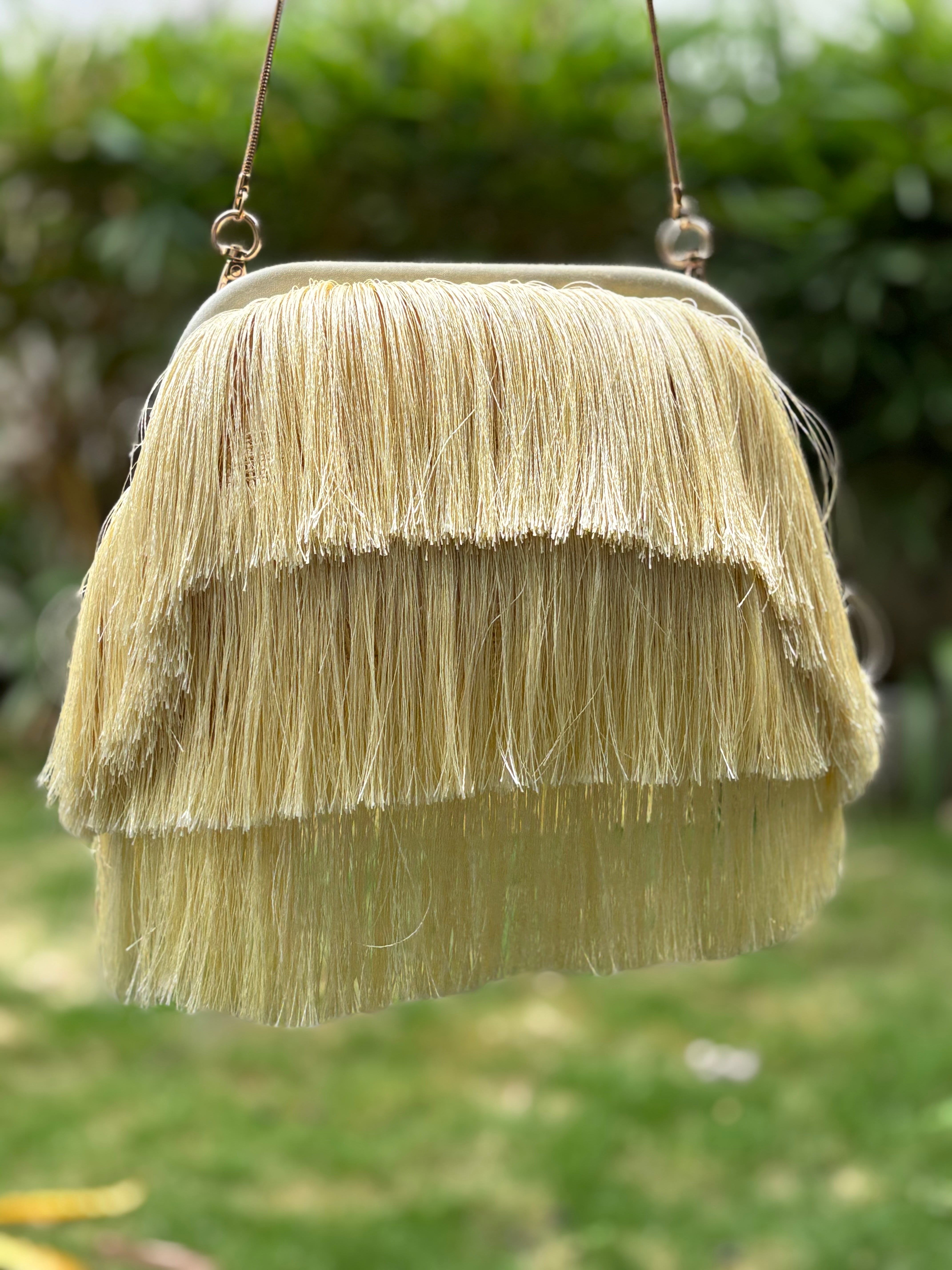 SAMPLE Fringe Bag Butter Yellow