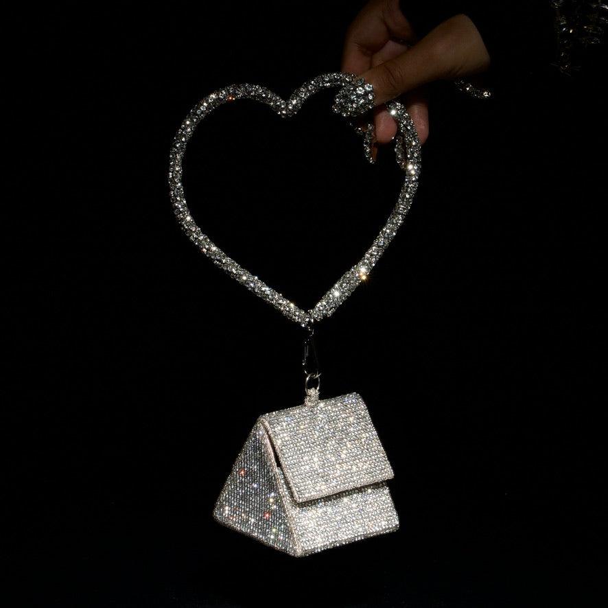 Nano Charm Bag with Crystal Handle - Ozel