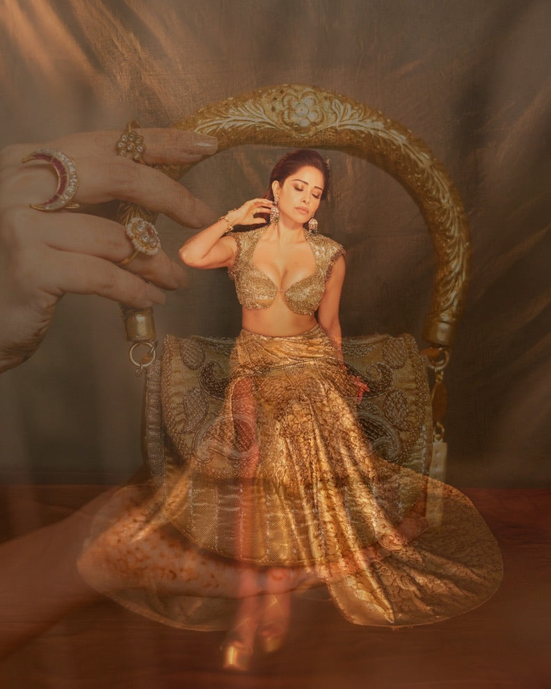 Nusshrratt Bharuccha with Amra Beige Hasli Bag