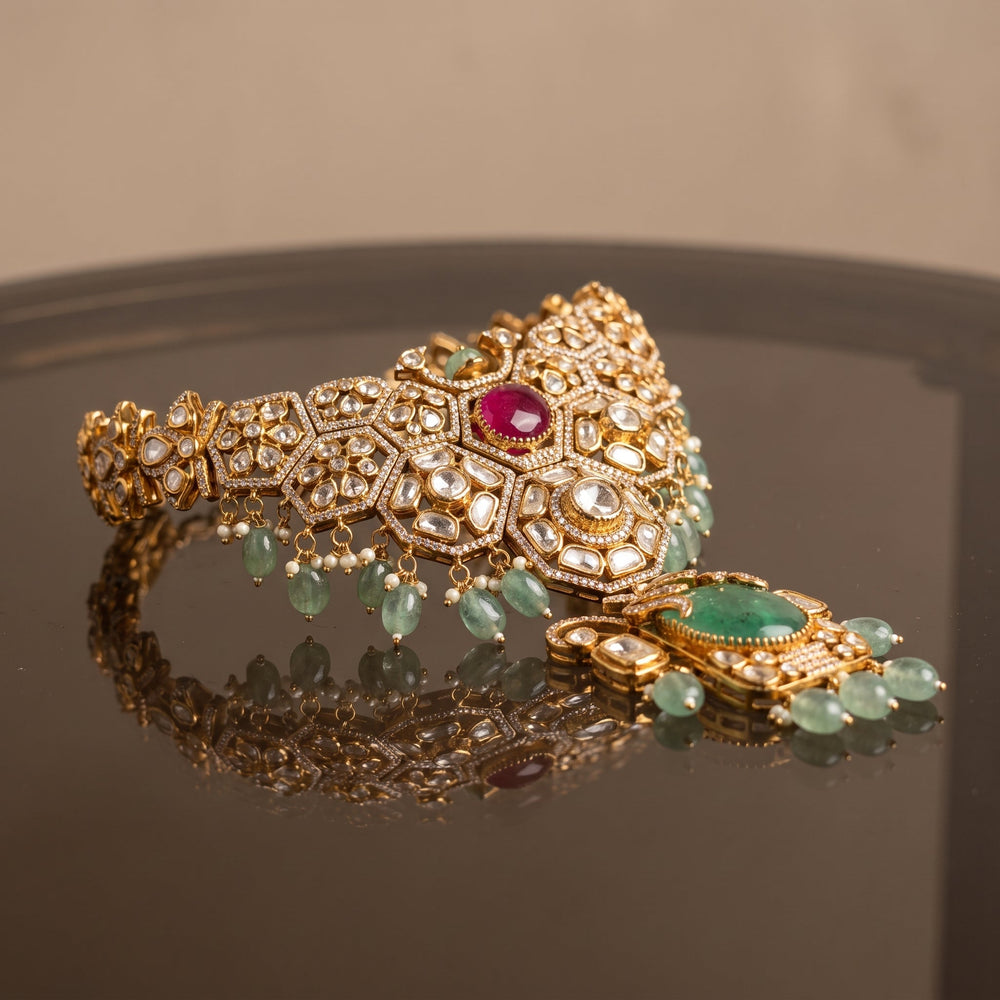 Mughal Mosaic Polki Kundan Set