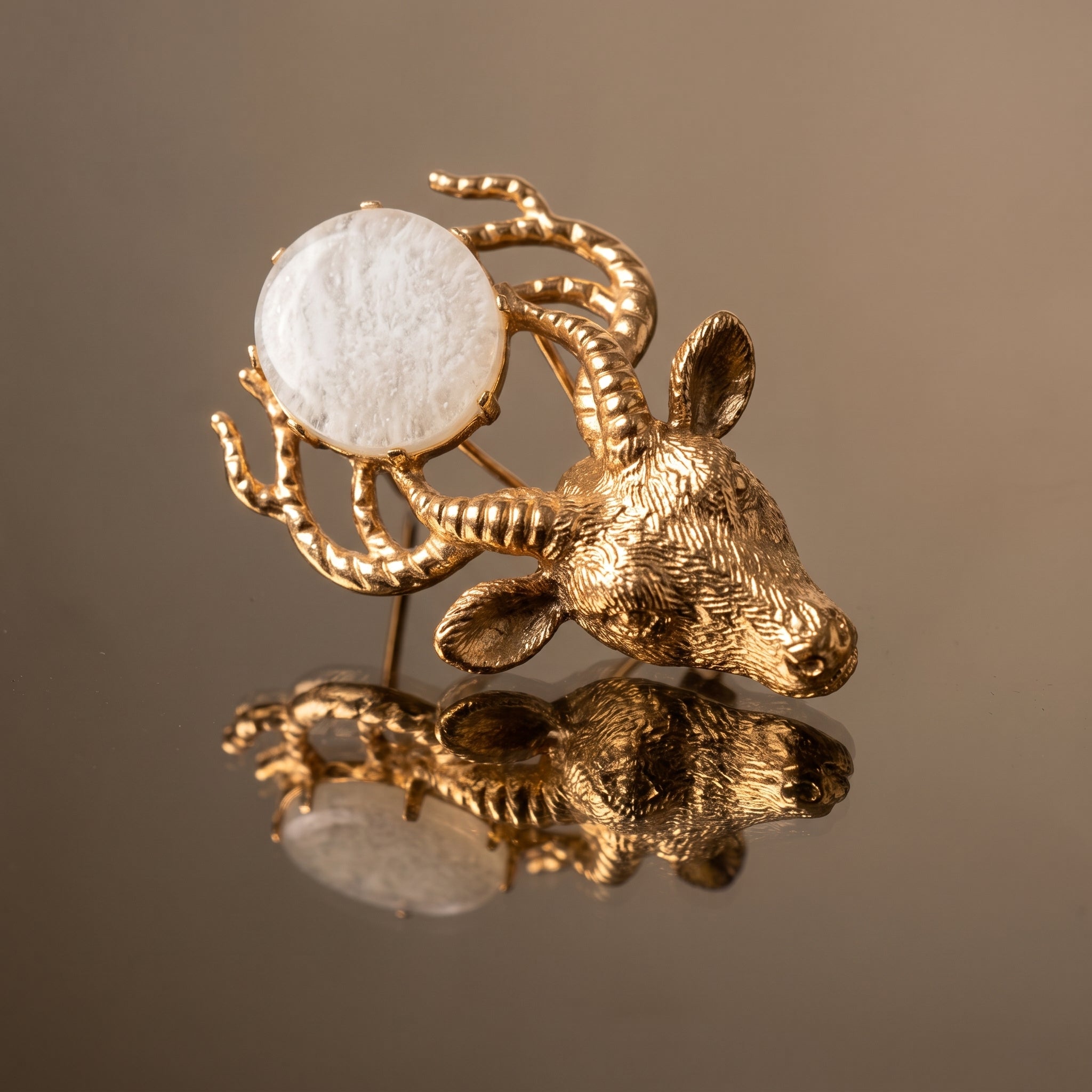 Stag Moonstone Chandelier Earrings