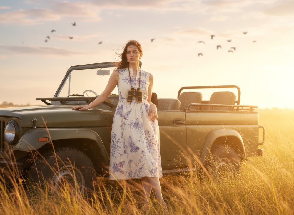 BirdSong Safari dress – nature-inspired Indian designer dress by Ozel