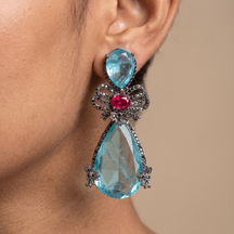 Sapphire Teardrop Statement Earrings