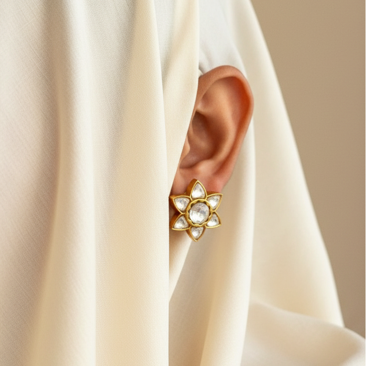 Mini floral kundan studs