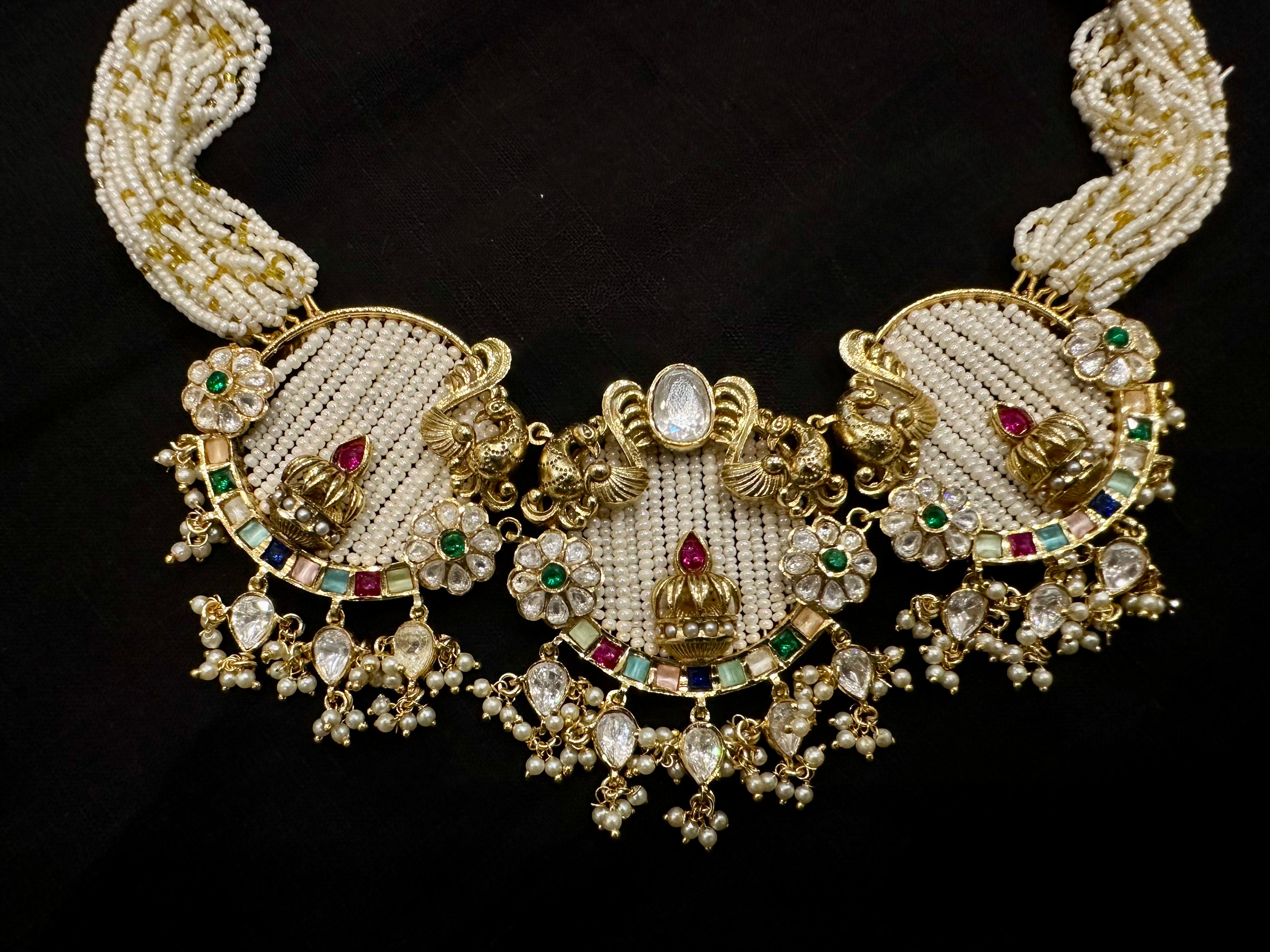 Moti Pearl Kundan Necklace Set