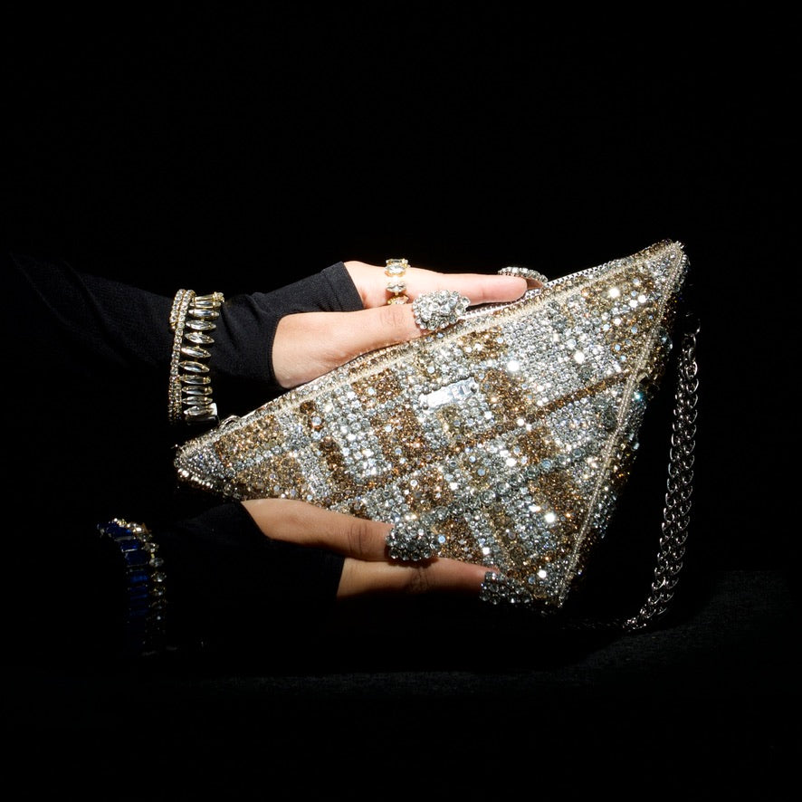 Gold and Silver Triangle Bag