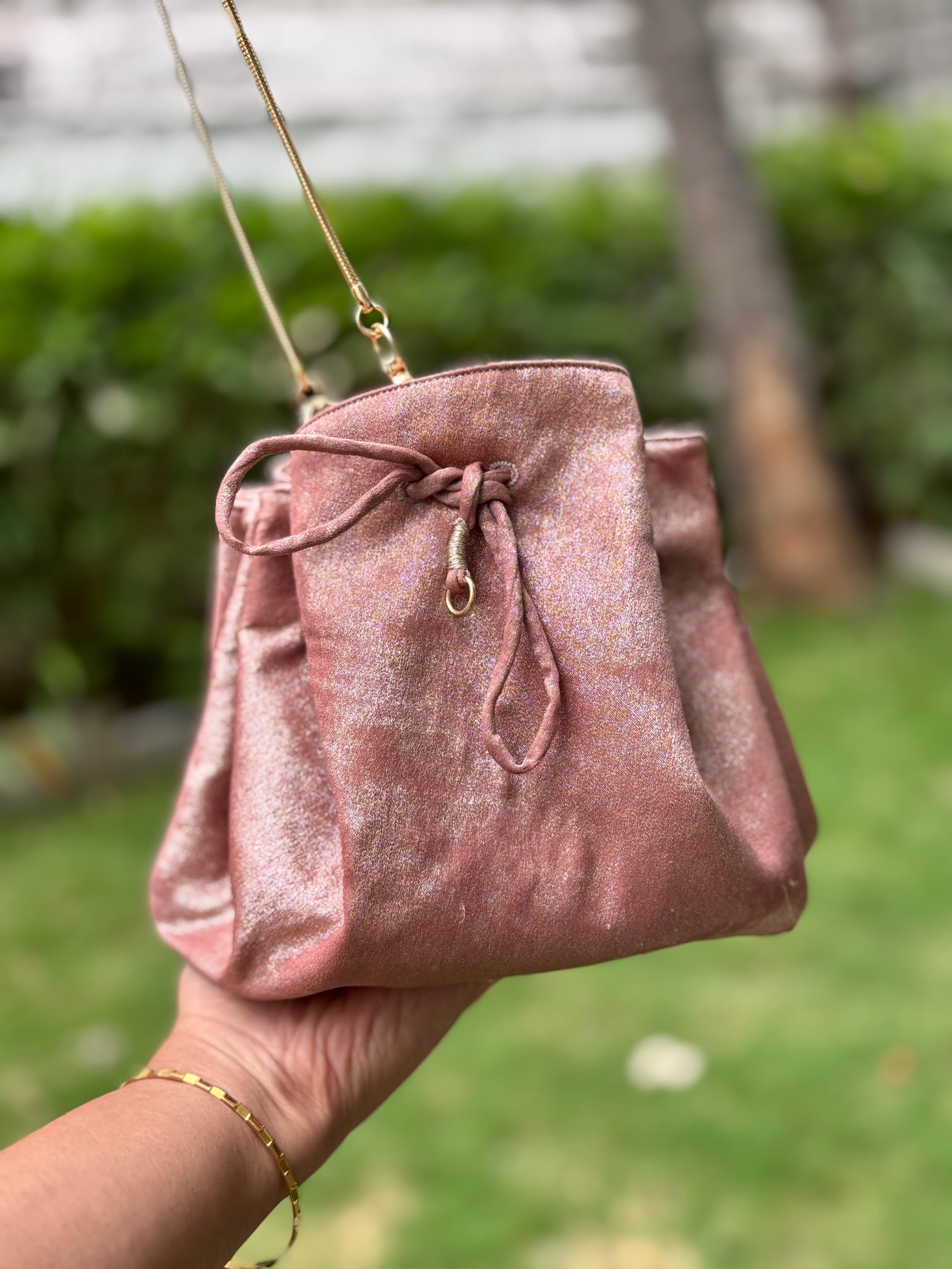 SAMPLE Rosegold Shimmer Bag