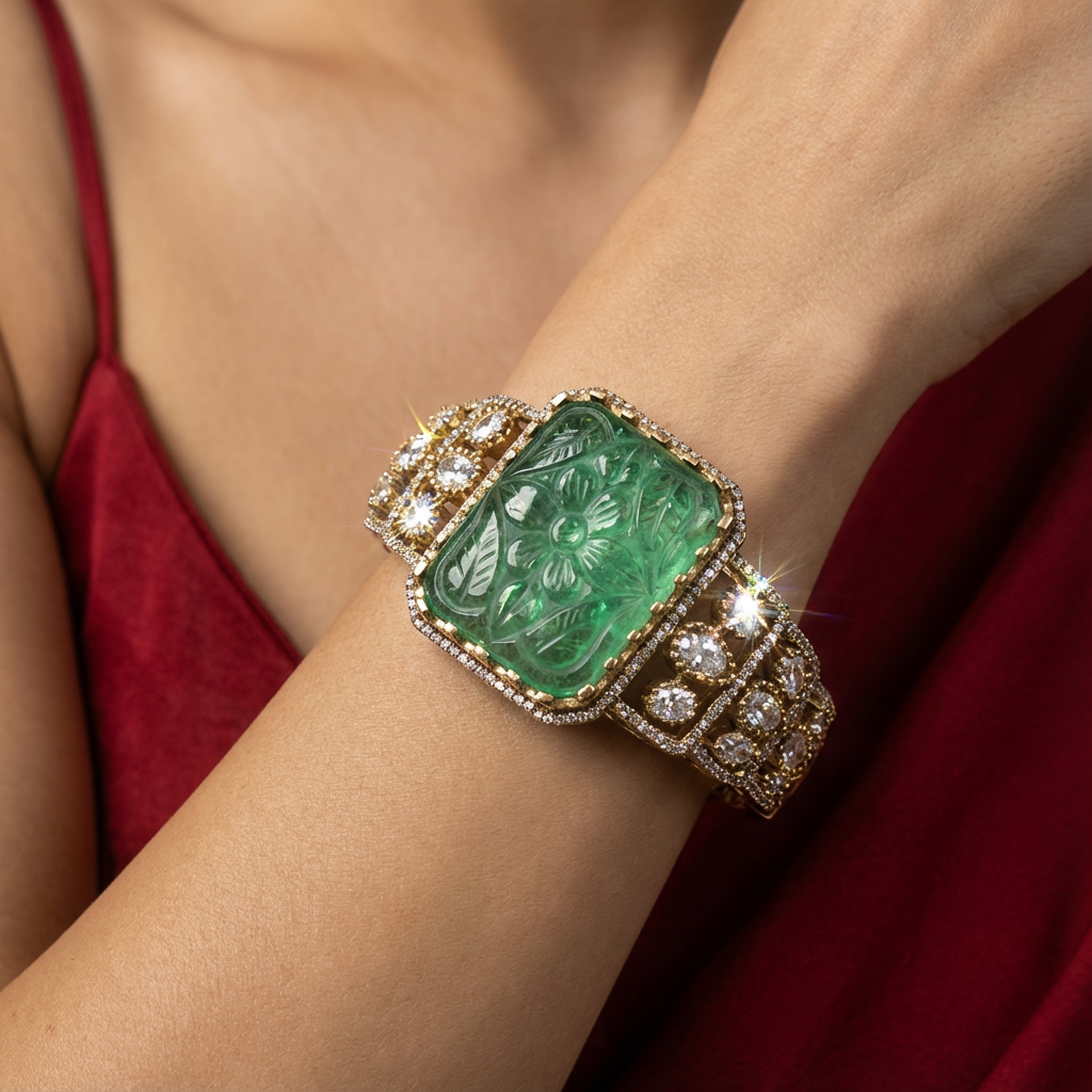 Ruhani Carved Statement Cuff