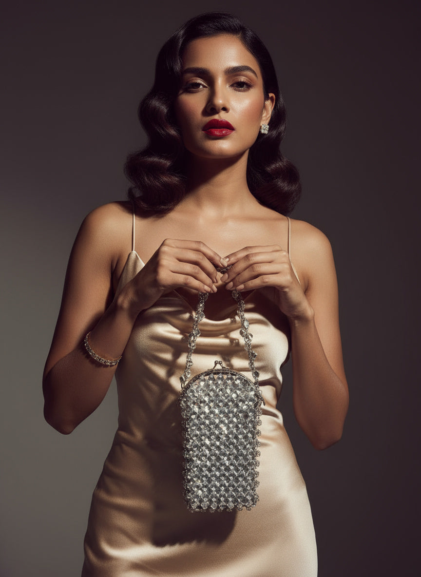 Vintage Crystal Kiss Lock Bag